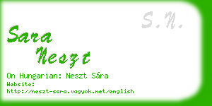 sara neszt business card